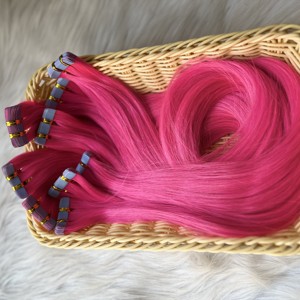 Premium Long Straight Pink Color cinta en extensiones de cabello vietnamita cabello humano al por mayor proveedor - Product Image 6