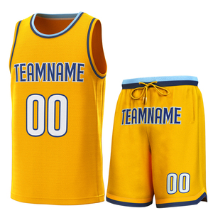 Conjuntos de uniformes de baloncesto de marca personalizada, ropa de entrenamiento de manga corta transpirable de talla grande, 100% poliéster, nombre de equipo personalizado - Product Image 1