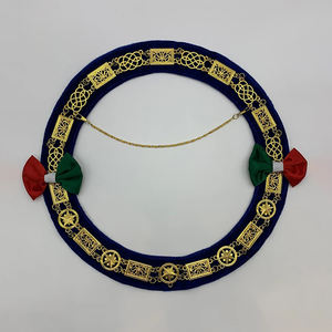 Maçonnique Regalia Grand Lodge Rond Métal Chaîne Collier Or Maçonnique Chaîne Collier Bleu Support Haute Qualité FabricChain Collier - Product Image 1