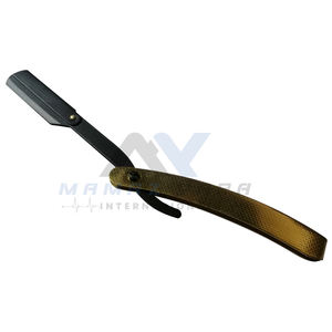Navaja de Afeitar Recta de Una Sola Hoja con Bloqueo Oscilante Personalizada, Navaja de Barbero Plegable de Acero Inoxidable Negra y Dorada para Hombres, Afeitado en Húmedo - Product Image 4