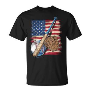 T-shirt de joueur de baseball avec drapeau américain, vêtements promotionnels patriotiques américains - Product Image 1