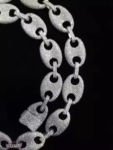 Chaîne à maillons cubains en argent unisexe de luxe Trendy D Color VVS Studded Diamond Tester Check Moissanite for Wedding Gifts - Product Image 4