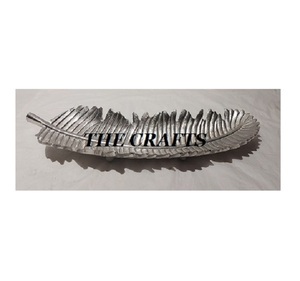 Plateau de vanité en feuilles de qualité supérieure en aluminium couleur argent Plateau de service à dessert pour la vaisselle à la maison - Product Image 5