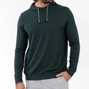 Jersey de algodón puro con capucha para hombre, ligero y transpirable, diseño básico informal OEM con capucha para ropa de calle diaria - Product Image 4