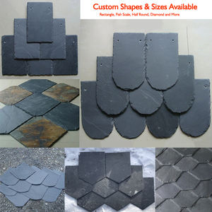 Tejas de <span class=keywords><strong>Pizarra</strong></span> Natural Personalizadas, Tejas de Piedra Negra Hechas a Mano, Resistentes al Calor, Duraderas, Impermeables, para Villas y Cabañas - Product Image 3