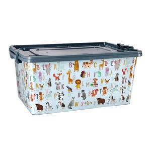 Boîte de rangement en plastique de 40 L avec roulettes pour jouets et vêtements, organiseur pour enfants, bac de rangement pour salle de jeux, crèche, avec couvercle, organisation facile - Product Image 1