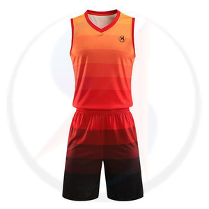 Uniformes de baloncesto personalizados de tendencia para hombres y jóvenes 100% poliéster transpirable equipo camisetas y pantalones cortos conjunto - Product Image 1