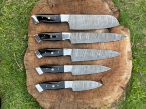 Ensemble de chef 5 pièces avec manche noir Collection de couteaux haut de gamme - Product Image 3