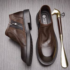 Zapatos Brogue de Gamuza Suave con Bordes Perforados y Suela Ligera, Zapatos Casuales para Hombre, Zapatos de Moda - Product Image 4