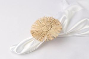 ห่วงผ้าเช็ดปากหวายทำด้วยมือสุดหรูที่มีรูปแบบการทอผ้าที่ไม่เหมือนใครสำหรับการตกแต่งโต๊ะอาหารที่โดดเด่น - Product Image 2