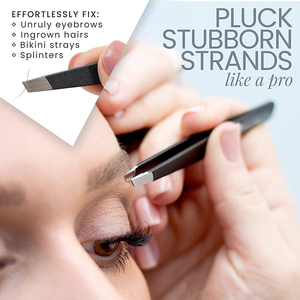 Pinces à épiler inclinées en poudre noire pour l'épilation, la mise en forme des sourcils et l'épilation au fil, avec des poignées confortables - Product Image 4