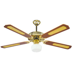 Ventilatore da Soffitto con 4 Pale in Legno, Luce e Telecomando, 65 W, 15 cm - Product Image 1