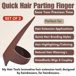 Emballage personnalisé outil de tressage Pinky réglable anneau de séparation de cheveux anneau de sectionnement de cheveux outils d'extension de cheveux pour les femmes - Product Image 2