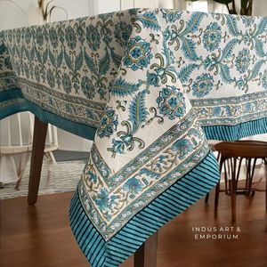 Nappe à manger rectangulaire et ronde en coton indien de qualité supérieure 72 pouces pour la maison de mariage - Product Image 6