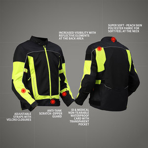 Chaqueta de Motocicleta de Cordura, Tejido Resistente con Protección para Hombros, Codos y Espalda, Chaqueta de Motocicleta Impermeable de Cordura - Product Image 6