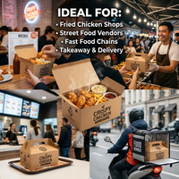 Boîtes d'emballage jetables pour la livraison de nourriture à emporter, en kraft, avec logo personnalisé, pour restaurants