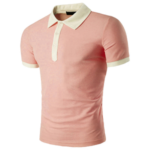 Los hombres de varios colores usan polos de manga corta Impresión de transferencia de calor Camisas de polo transpirables de estilo informal liso - Product Image 1
