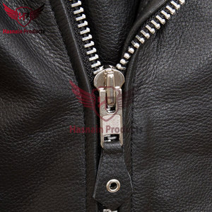 Veste en cuir à franges noires pour homme-Style motard classique avec franges à glands-Doublure en satin matelassé-Poche garnie de cuir - Product Image 3