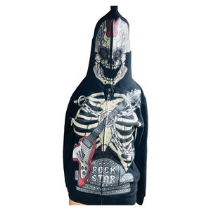 Sublimación con capucha de poliéster de alta calidad para hombre, forro polar grueso, sudadera holgada de gran tamaño, ropa de calle informal con cremallera completa hecha en EE. UU. - Product Image 1