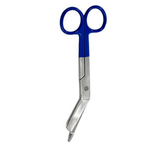 Ciseaux de chirurgie de qualité supérieure lame tranchante coudée métal acier poignée enduite bleue chirurgie pansement ciseaux de coupe - Product Image 5