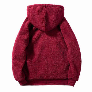 Personalizado de alta calidad de gran tamaño de los hombres de invierno de los fabricantes de moda negro Sherpa polar esponjoso sudaderas con capucha servicio OEM - Product Image 6