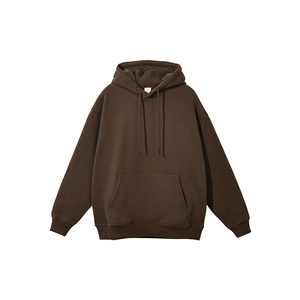 Sudadera con capucha de forro polar para hombre, de poliéster/algodón, lisa, con cordón, bordado 3D con efecto abombado, talla grande, para otoño, venta al por mayor - Product Image 4
