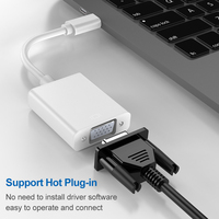 Cable Adaptador USB 3.1 Tipo C a VGA 1080P para MacBook, Computadora de Escritorio, Laptop, HDTV, Proyector con Revestimiento de PVC