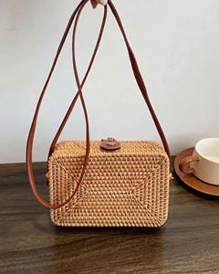 <b>Rattan</b> Shoulder <b>Bag</b>, <b>Rattan</b> <b>Crossbody</b> Shoulder <b>Bag</b>, Handmade <b>Rattan</b> <b>Bag</b>, Vietnam Women's Shoulder <b>Bag</b>, <b>Rattan</b> Handbag - Product Image 2