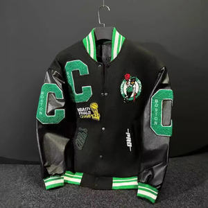 Veste de baseball vintage personnalisée avec broderie, design en patchwork de laine tendance 2025, strass, couleur personnalisable - Product Image 6