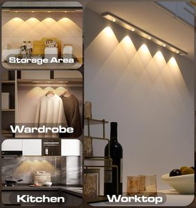 Nhà bếp dưới tủ dẫn ánh sáng với cảm biến chuyển động không dây có thể sạc lại thiết kế hiện đại cài đặt từ tính 20cm/30cm/40cm/60cm - Product Image 3