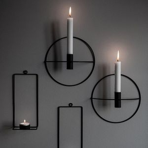 Portavelas cónico negro de Metal de diseño de moda para el hogar y la boda decoración de mesa vela hecha a mano - Product Image 4