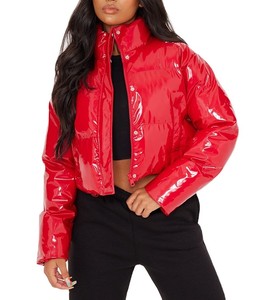 OEM logotipo personalizado de las mujeres Crop Puffer Down Jacket Bomber Jacket Bubble Coat personalizado de las mujeres de manga larga gruesa cremallera Bubble Jackets - Product Image 1