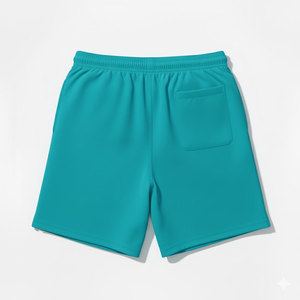 กางเกงขาสั้นผ้าซาตินพิมพ์ลายตามสั่งสำหรับผู้ชาย พร้อมงานปัก เอวสูง ปิดด้วยเชือกผูก เอวสม็อค ระบายอากาศได้ดี เหมาะสำหรับออกกำลังกาย ยิม และสวมใส่ลำลอง - Product Image 2