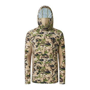 เสื้อตกปลาทะเลแขนยาวของผู้ชายกันลม UPF50มีฮู้ดขนาดใหญ่พิเศษระบายอากาศได้ดีแห้งเร็วซับลิเมชันสำหรับกลางแจ้ง - Product Image 4