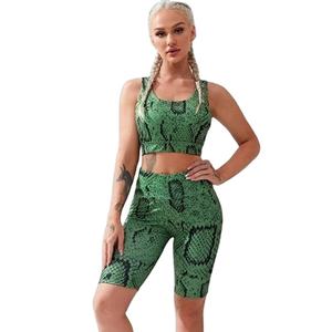 Ropa de gimnasio Ropa activa Sujetador de yoga y pantalones cortos Conjunto Halter Ajustado Top corto Pantalones de fitness casuales Traje Conjuntos de yoga - Product Image 6