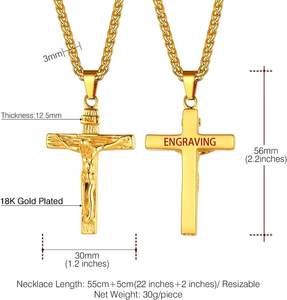 Crucifix gold Urn Necklace <b>for</b> <b>Ashes</b> Stainless Steel Jewelry Memorial Keepsake Urn Lockets <b>Pendant</b> <b>for</b> Men Women Custom Size - Product Image 6
