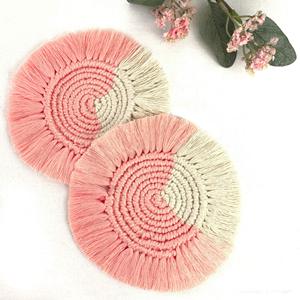 Sous-verre rond luxueux de qualité supérieure Art bohème macramé fait à la main tapis et tampons indiens décoratifs - Product Image 2