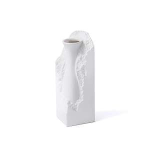 Licia White <b>Ceramic</b> <b>Vase</b> 9x9x26 cm <b>Porcelain</b> Decorative Item - Product Image 1