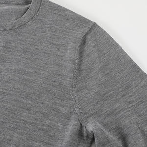 Sudadera de Cuello Redondo para Hombre, 100% Lana, 420/500 Gramos, Teñido Liso, Transpirable, Tejido de Punto, Estilo Urbano Holgado para Invierno - Product Image 4