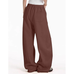 Pantalon de jogging thermique d'hiver personnalisé pour femme, doublé polaire, taille haute, coupe décontractée, jambe large, avec poches - Product Image 2