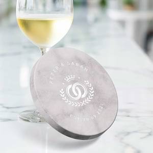 Handmade Durable Polished Modern Marble and Wood <b>Drink</b> <b>Coasters</b> for Coffee Tea and Table Protection - Product Image 6