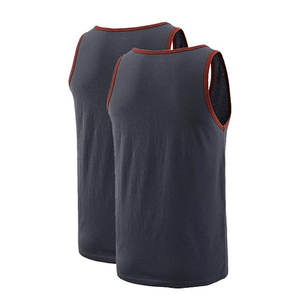 Camiseta sin mangas de algodón central para hombre, camiseta informal con músculos, Mangas de dos tonos, transpirable, lavado, estampado bordado - Product Image 4