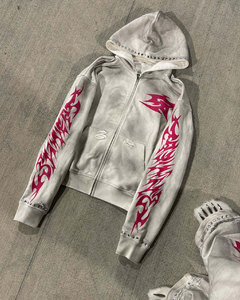 เสื้อฮู้ดดี้และกางเกงขายาวผ้าฟลีซคุณภาพสูงสำหรับฤดูหนาว ผลิตจากผ้าฝ้าย 100% ระบายอากาศได้ดี พิมพ์ลาย มีซับใน ทรงปกติ สไตล์สตรีทแวร์สำหรับผู้ชาย - Product Image 5