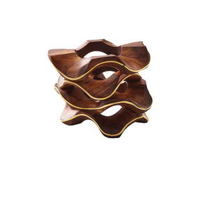 Rond de serviette en bois de forme carrée Extrêmement bon Design Rond de serviette en bois Restaurant Rond de serviette en bois Dîner Boucle de fête - Product Image 4