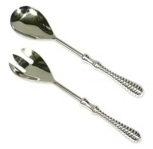 Finition à la main couverts en acier inoxydable serveur de salade accessoires de cuisine vaisselle vaisselle fourchette cuillère ensemble - Product Image 1