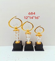 Trophée sportif personnalisé en cristal gravé pour les événements de championnat, les tournois scolaires, les cadeaux, design portable