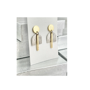 1920 Austin vente petites Surfaces texturées en laiton Art Nouveau boucles d'oreilles en cristal de mariée bijoux en perles de métal géométrique - Product Image 2