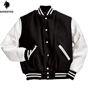 Veste universitaire en laine décontractée pour hommes support d'hiver à capuche coupe-vent léger confortable Style Letterman à prix raisonnable teint uni - Product Image 1