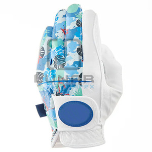 Fleurs Couleurs Chaudes Conception Sublimée Sur Cabretta Gants De Golf En Cuir Pour Femmes Gaucher En Cuir Souple Flexible Gants De Golf - Product Image 4