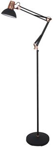 Lámpara de pie Gabon, negra y cobre, E27, 170cm. E27 (Ledesma 21645) - Product Image 1